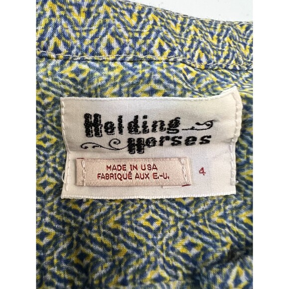 Anthropologie Holding Horses Diamond Geometric Print Popover Top Women's 4 - Picture 5 of 11